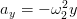 ay = − ω2y
        2  