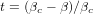 t = (βc − β)∕βc  