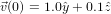 ⃗v(0) = 1.0ˆy +0.1ˆz  