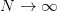 N  →  ∞ 