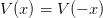 V (x) = V(− x)  