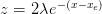 z = 2λe −(x− xe)   