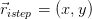 ⃗ristep = (x,y )  