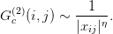 G (c2)(i,j) ∼ --1--.
            |xij|η
