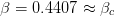 β =  0.4407  ≈ βc  