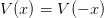 V (x) = V (− x )  