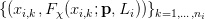 {(xi,k,Fχ(xi,k;p, Li))}k=1,...,ni   