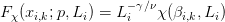 F χ(xi,k;p,Li) = L −iγ∕νχ(βi,k,Li)  