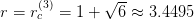      (3)      √ --
r = rc  = 1 +   6 ≈ 3.4495  