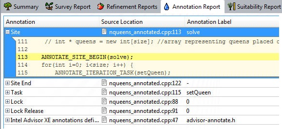 Example of an Annotation Report window