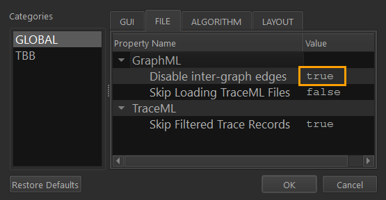 preferences dialog