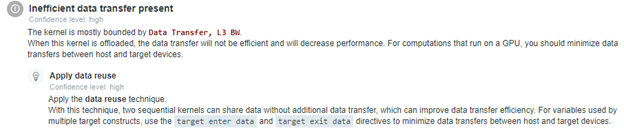 Data reuse recommendaction can help you to optimize data transfer efficiency and improve performance