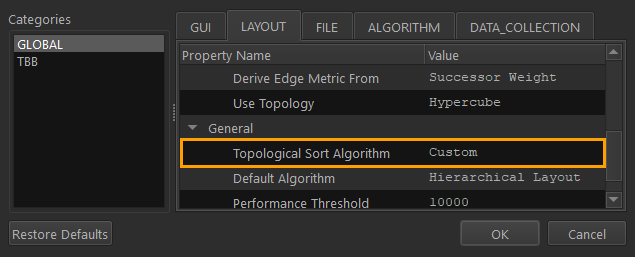 sort algorithm options