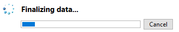 Intel Advisor control: Finalize Cancel button