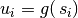 u_i = g( \,s_i) \,