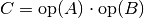 C = \text{op}(A) \cdot \text{op}(B)