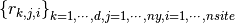 \left\{ r_{k,j,i} \right\}_{k=1,\cdots,d, j=1,\cdots,ny, i=1,\cdots,nsite}