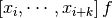 \left[  x_i,\cdots, x_{i + k} \right]f