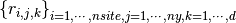 \left\{ r_{i,j,k} \right\}_{i=1,\cdots,nsite, j=1,\cdots,ny, k=1,\cdots,d}