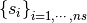 \left\{ s_i \right\}_{i=1,\cdots,ns}