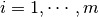 i=1,\cdots,m