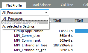 Selecting Profiles per Process